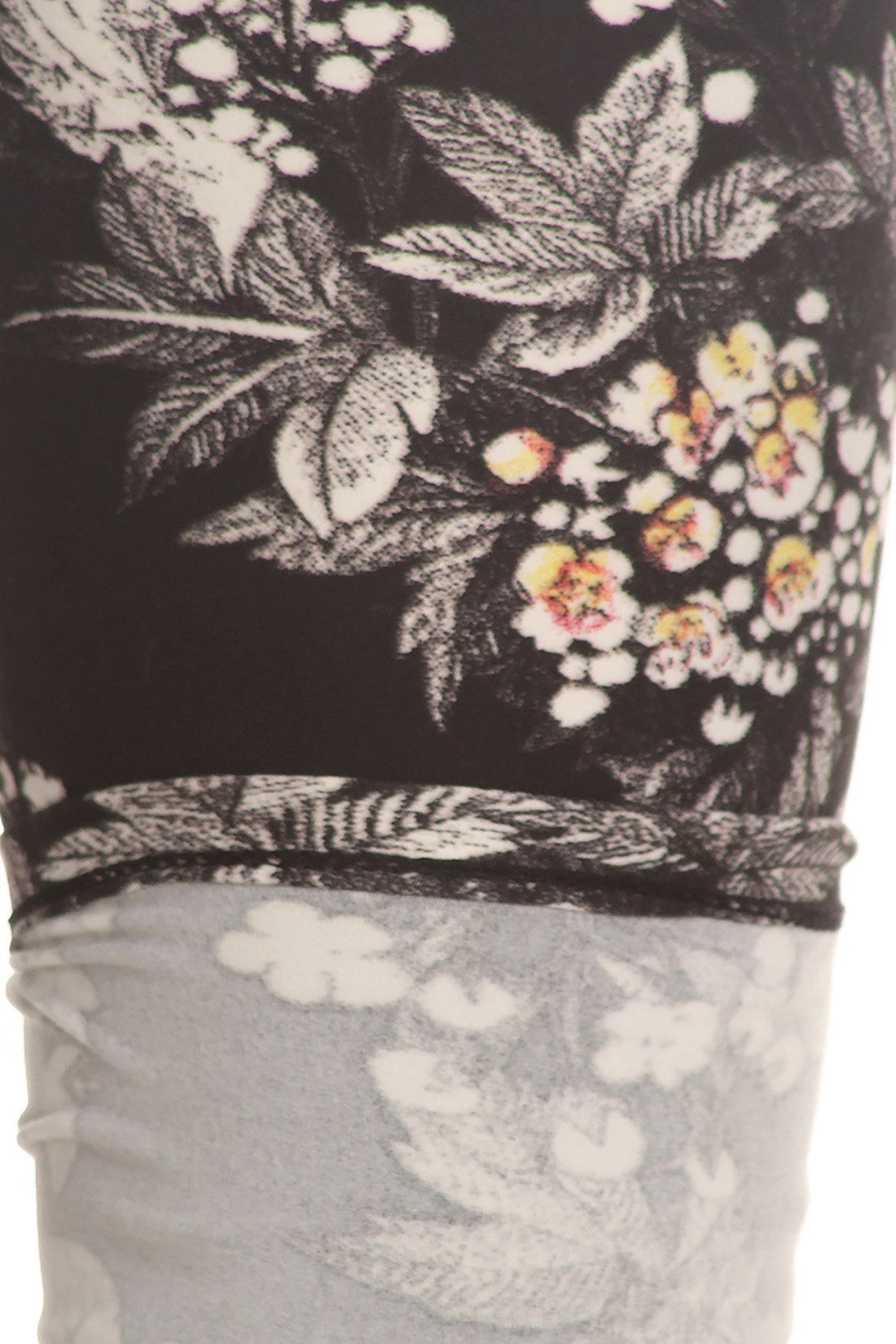 Plus Size Floral Graphic Printed Jersey Knit Legging With Elastic Waistband Detail - Passion 4 Fashion USA