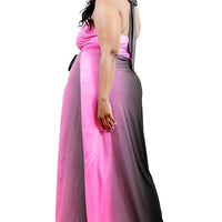 Plus Solid Cutout Halter Neck Waist Tie Maxi Dress - Passion 4 Fashion USA