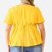 Plus Tie Detail Flare Top - Passion 4 Fashion USA