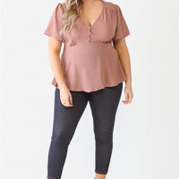 Plus Tie Detail Flare Top - Passion 4 Fashion USA