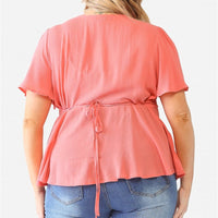 Plus Tie Detail Flare Top - Passion 4 Fashion USA