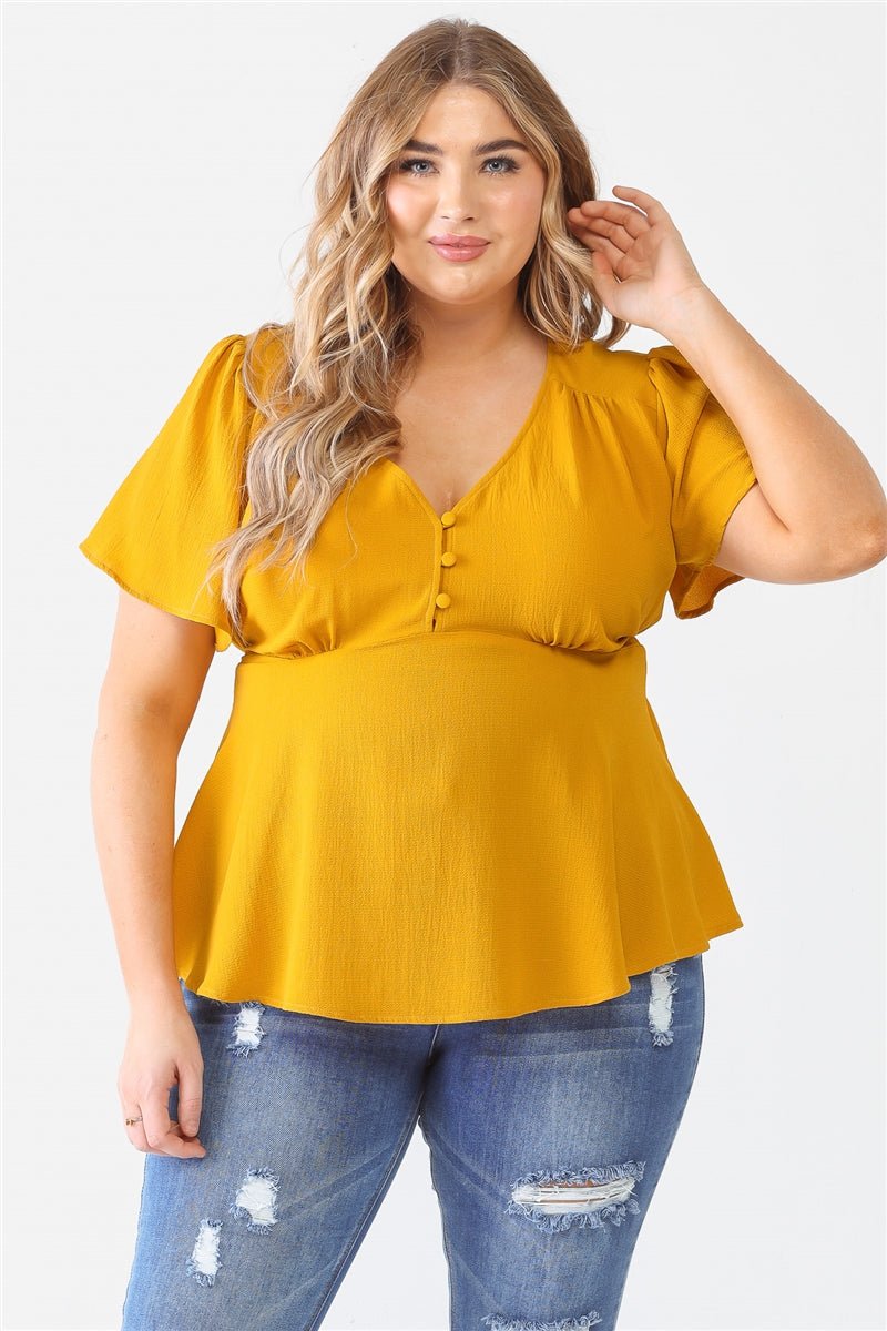 Plus Tie Detail Flare Top - Passion 4 Fashion USA