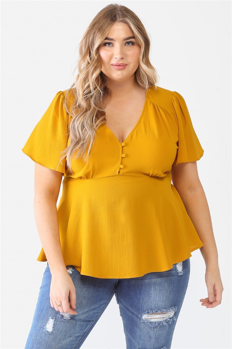 Plus Tie Detail Flare Top - Passion 4 Fashion USA