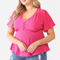 Plus Tie Detail Flare Top - Passion 4 Fashion USA