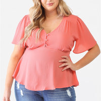 Plus Tie Detail Flare Top - Passion 4 Fashion USA