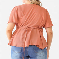Plus Tie Detail Flare Top - Passion 4 Fashion USA