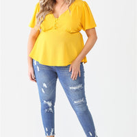 Plus Tie Detail Flare Top - Passion 4 Fashion USA