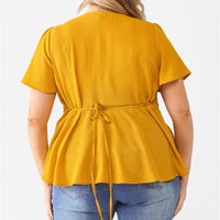 Plus Tie Detail Flare Top - Passion 4 Fashion USA
