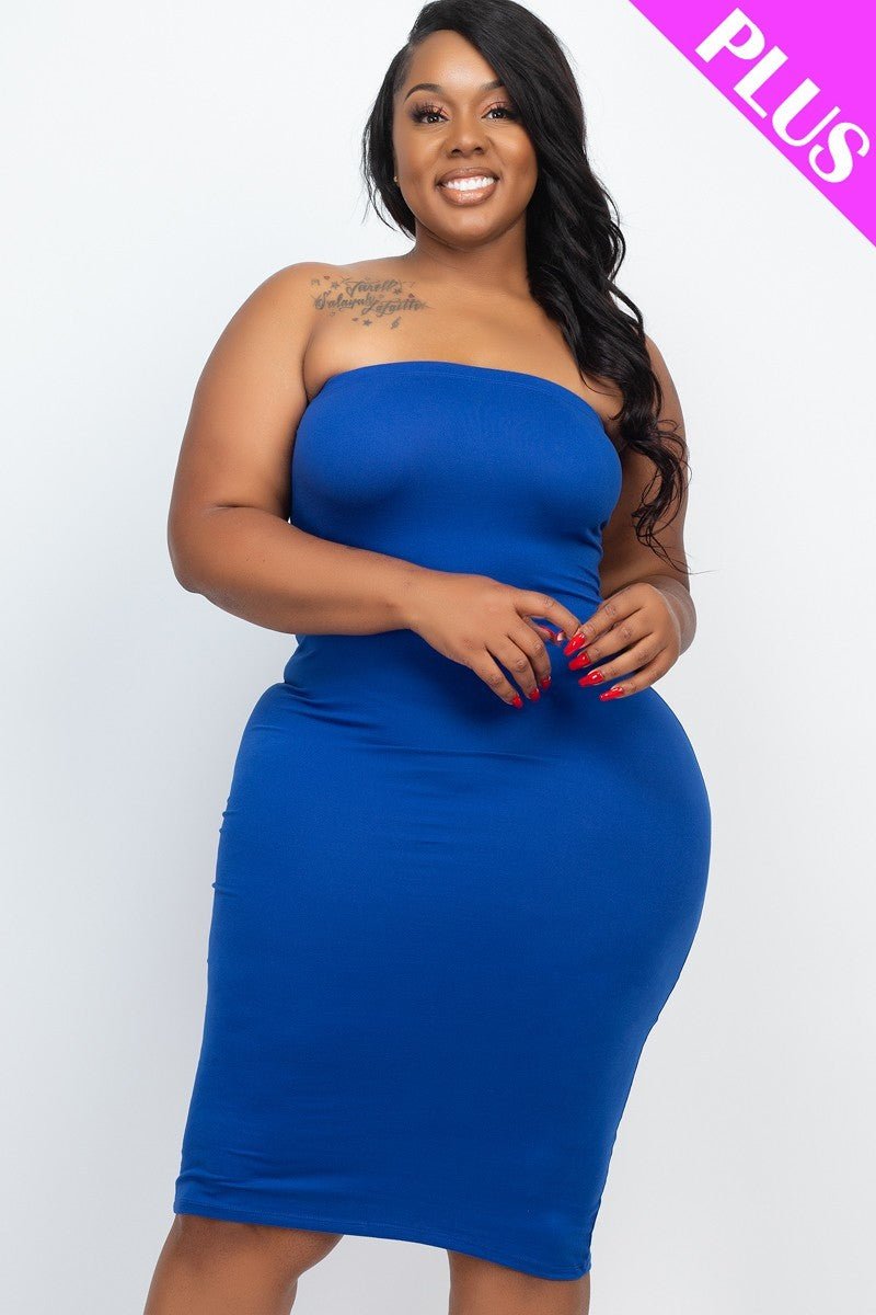Plus Tube Bodycon Dress - Passion 4 Fashion USA