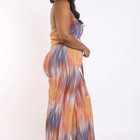 Printed Tube Jumpsuit With Self Belt - Passion 4 Fashion USA