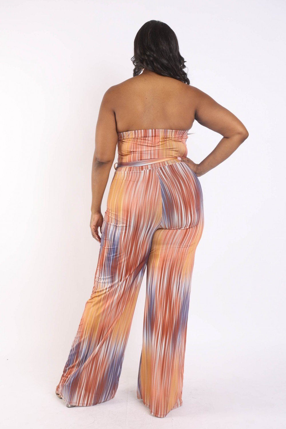 Printed Tube Jumpsuit With Self Belt - Passion 4 Fashion USA