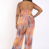 Printed Tube Jumpsuit With Self Belt - Passion 4 Fashion USA