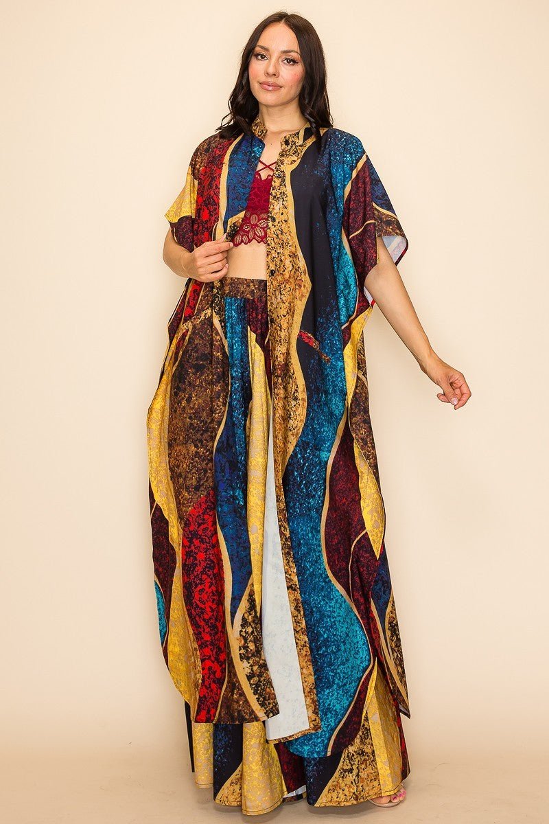 Printed Wide Pants Set - Passion 4 Fashion USA