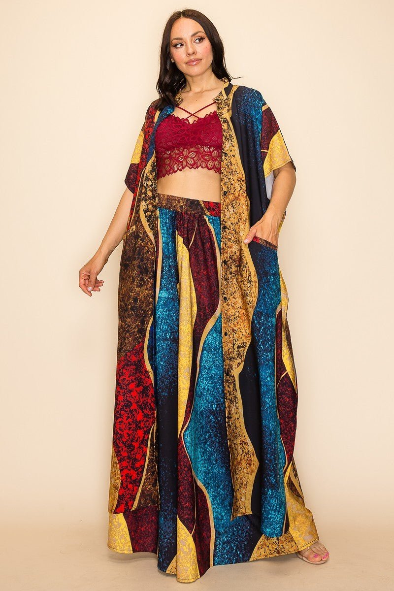 Printed Wide Pants Set - Passion 4 Fashion USA