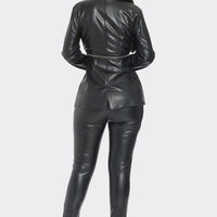 Pu Leather Zipper Pant Set - Passion 4 Fashion USA
