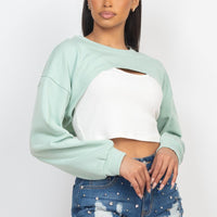 Ribbed Sleeveless Top With Shrug Sweater - Passion 4 Fashion USA
