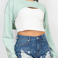 Ribbed Sleeveless Top With Shrug Sweater - Passion 4 Fashion USA
