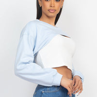 Ribbed Sleeveless Top With Shrug Sweater - Passion 4 Fashion USA
