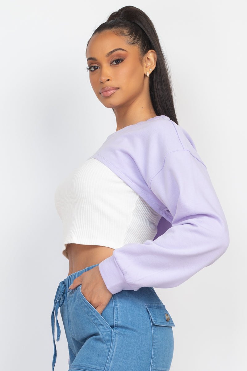 Ribbed Sleeveless Top With Shrug Sweater - Passion 4 Fashion USA
