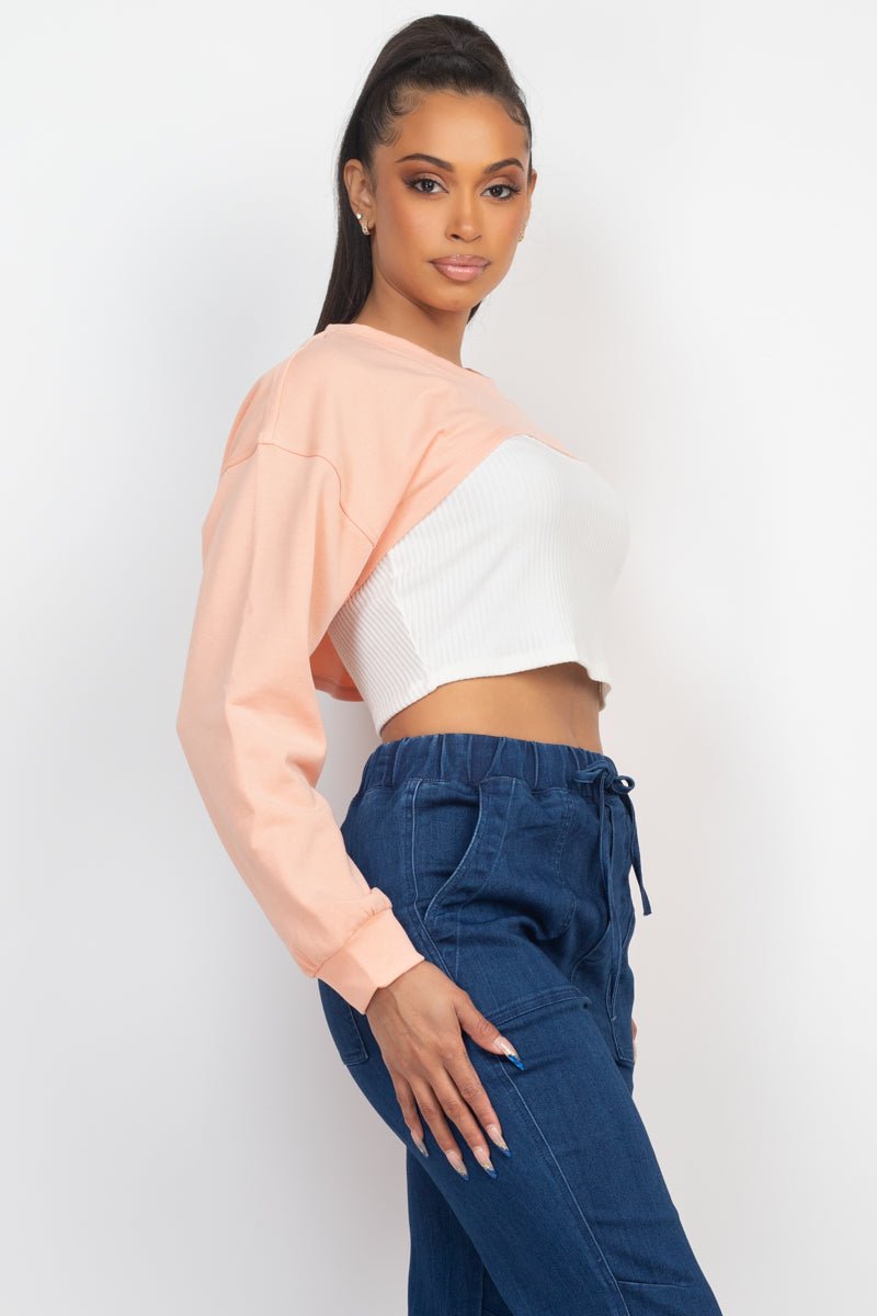 Ribbed Sleeveless Top With Shrug Sweater - Passion 4 Fashion USA