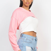 Ribbed Sleeveless Top With Shrug Sweater - Passion 4 Fashion USA