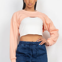 Ribbed Sleeveless Top With Shrug Sweater - Passion 4 Fashion USA