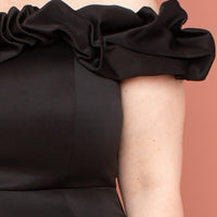 Ruffle Off The Shoulder Plus Size Midi Dress - Passion 4 Fashion USA