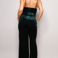 Samba Rhinestone Belt Velvet Jumpsuit - Passion 4 Fashion USA