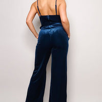 Samba Rhinestone Belt Velvet Jumpsuit - Passion 4 Fashion USA