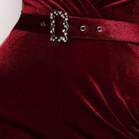 Samba Rhinestone Belt Velvet Jumpsuit - Passion 4 Fashion USA