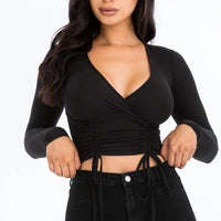 Shirred Cropped Top - Passion 4 Fashion USA