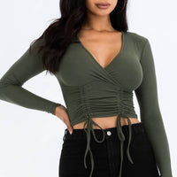 Shirred Cropped Top - Passion 4 Fashion USA