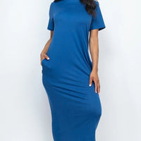 Side Pocket Tee Dress - Passion 4 Fashion USA