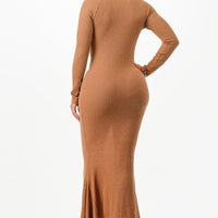 Soft Faux Wool Long Dress - Passion 4 Fashion USA