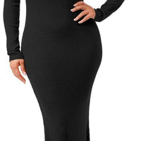 Soft Faux Wool Long Dress - Passion 4 Fashion USA