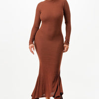 Soft Faux Wool Long Dress - Passion 4 Fashion USA