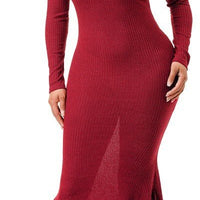 Soft Faux Wool Long Dress - Passion 4 Fashion USA