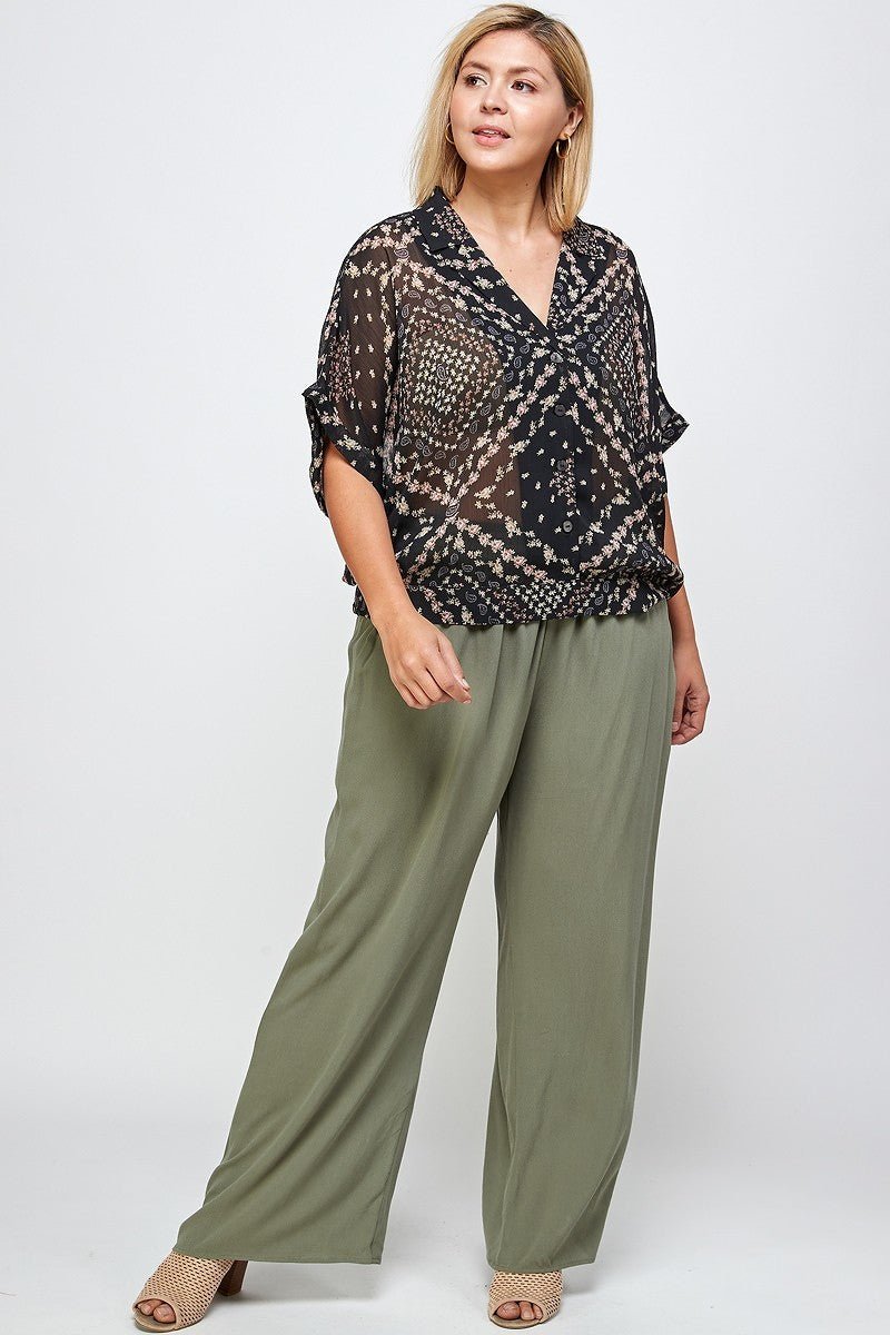 Solid Full Length Wide Leg Palazzo Pants - Passion 4 Fashion USA