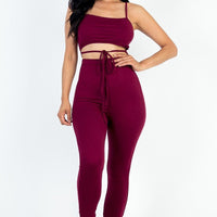 Solid Tie Front Cut Out Jumpsuit - Passion 4 Fashion USA