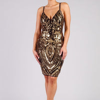 Spaghetti Strap Holiday Sequins Plunge Mini Dress - Passion 4 Fashion USA
