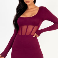 Square neck mesh corset mini dress - Passion 4 Fashion USA