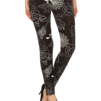 Super Soft Peach Skin Fabric, Multi-color Printed Knit Legging With Elastic High Waist Band - Passion 4 Fashion USA