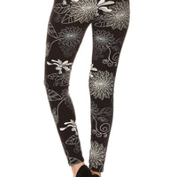 Super Soft Peach Skin Fabric, Multi-color Printed Knit Legging With Elastic High Waist Band - Passion 4 Fashion USA