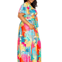 Tropical floral maxi skirt & top set - Passion 4 Fashion USA