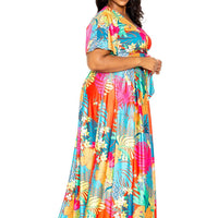 Tropical floral maxi skirt & top set - Passion 4 Fashion USA