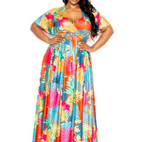 Tropical floral maxi skirt & top set - Passion 4 Fashion USA