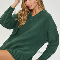 V Neck Oversized Sweater - Passion 4 Fashion USA