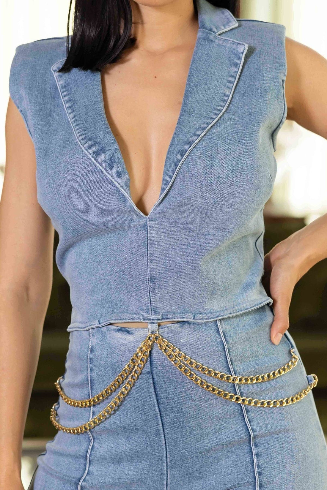 Washed Denim Stretch Fashion Jumpsuit - Passion 4 Fashion USA