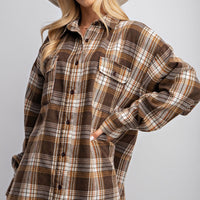 Washed Plaid Button Down Shirt - Passion 4 Fashion USA
