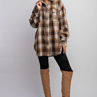 Washed Plaid Button Down Shirt - Passion 4 Fashion USA